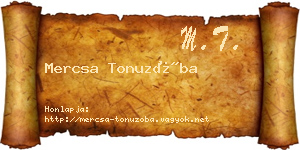 Mercsa Tonuzóba névjegykártya